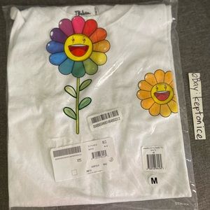 j Balvin x Takashi Murakami Amarillo Flower SS Tee Shirt T sz medium White